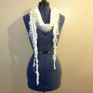 Cream cotton flowy scarf